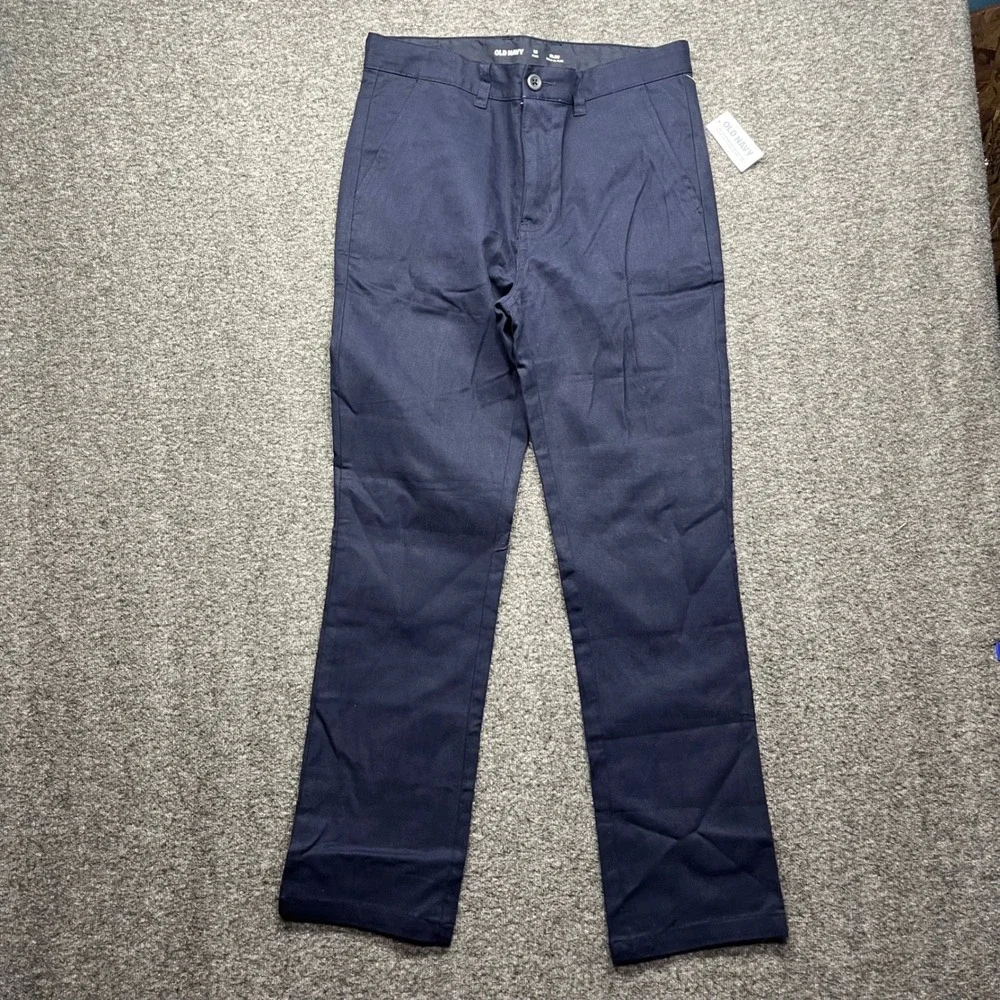 Old Navy Pants Boys 12 Plus Navy Blue Slim Built-In‎ Flex Chino 665608-00-1